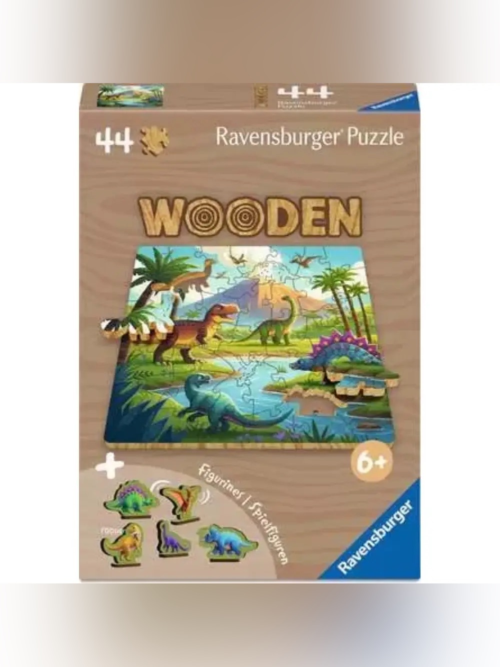Ravensburger 44-piece Wooden Dinosaur Puzzle with Figurines